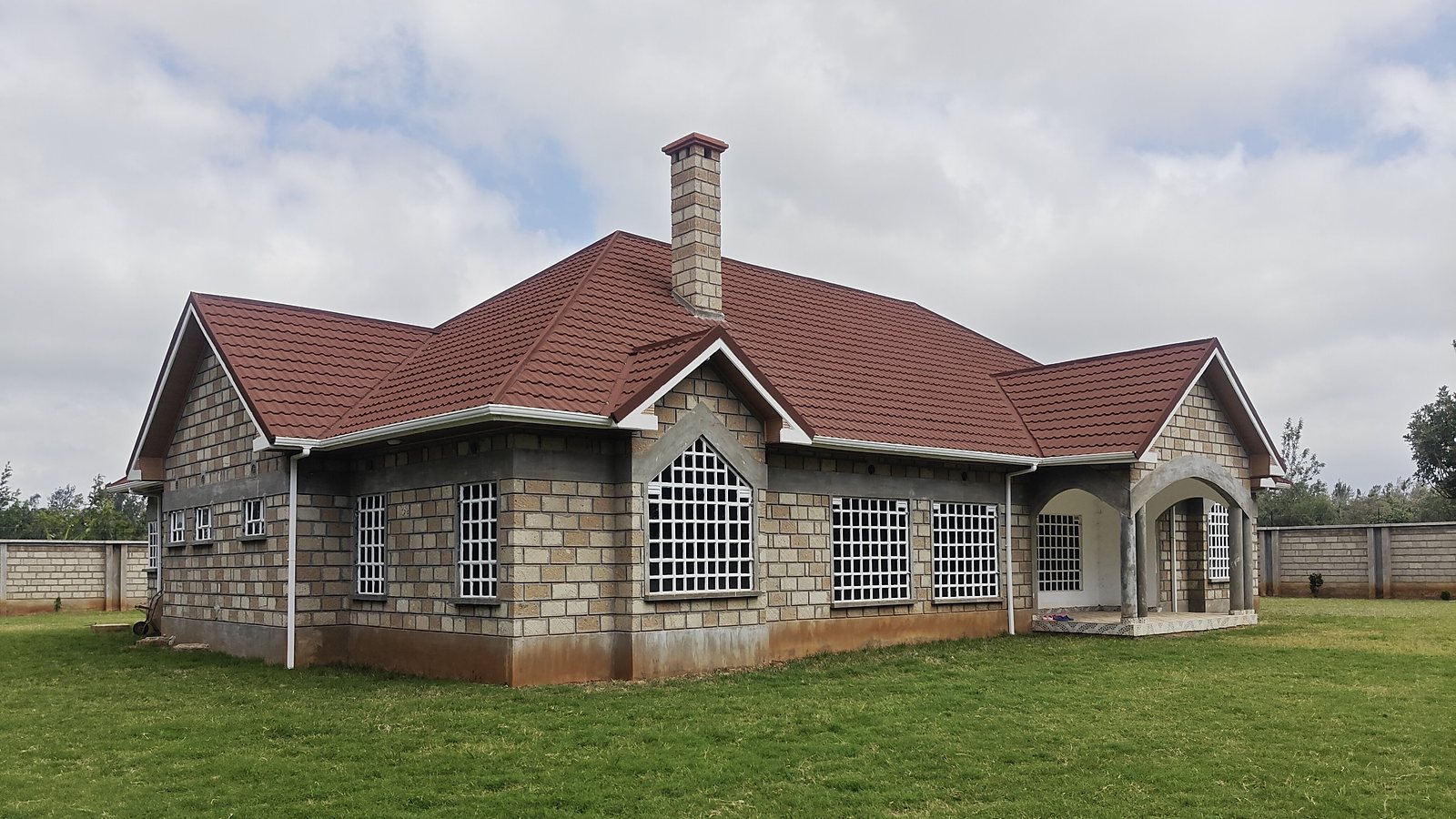 Stone bungalow with tiled roof